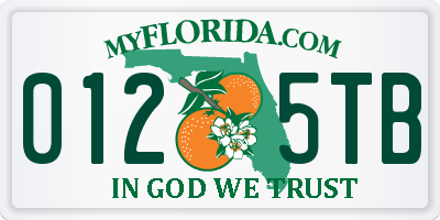 FL license plate 0125TB