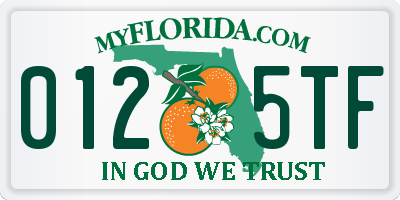 FL license plate 0125TF