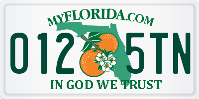 FL license plate 0125TN