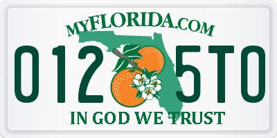 FL license plate 0125TO