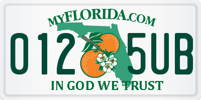 FL license plate 0125UB