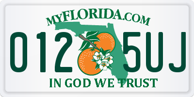 FL license plate 0125UJ