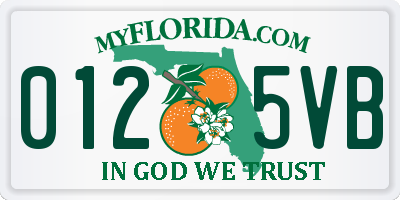 FL license plate 0125VB