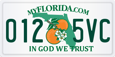 FL license plate 0125VC