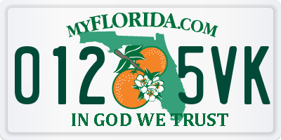 FL license plate 0125VK