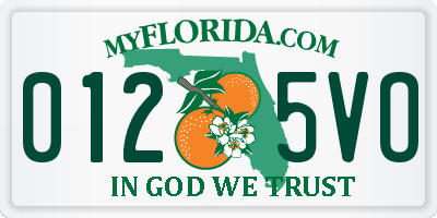 FL license plate 0125VO