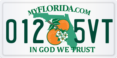 FL license plate 0125VT