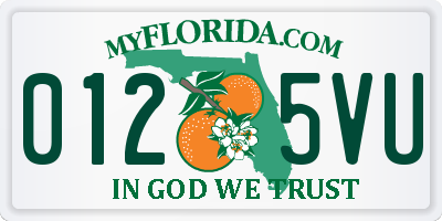 FL license plate 0125VU