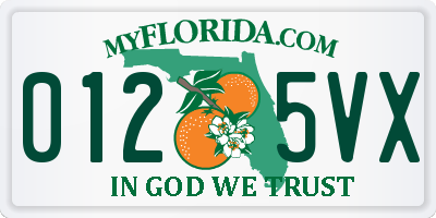 FL license plate 0125VX
