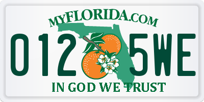 FL license plate 0125WE