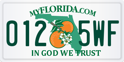FL license plate 0125WF