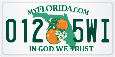 FL license plate 0125WI