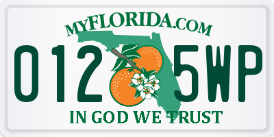 FL license plate 0125WP