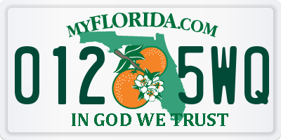 FL license plate 0125WQ