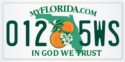 FL license plate 0125WS