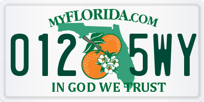 FL license plate 0125WY