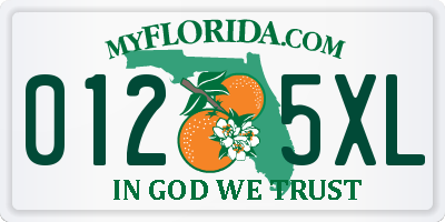 FL license plate 0125XL