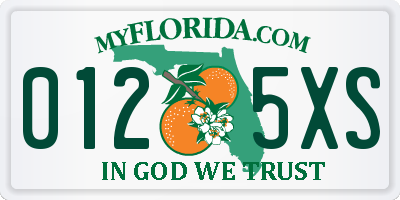 FL license plate 0125XS