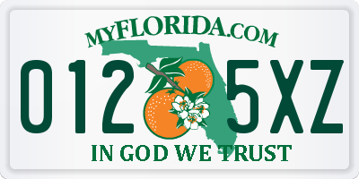 FL license plate 0125XZ