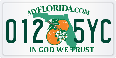 FL license plate 0125YC