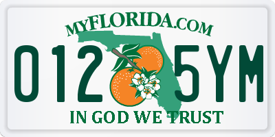 FL license plate 0125YM