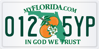 FL license plate 0125YP