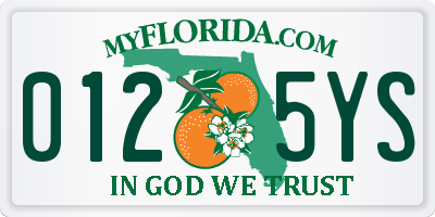 FL license plate 0125YS