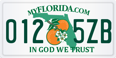 FL license plate 0125ZB