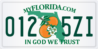 FL license plate 0125ZI