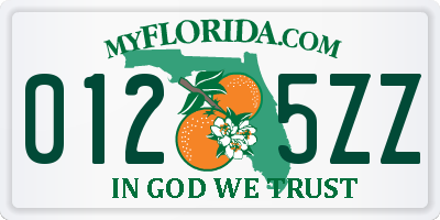 FL license plate 0125ZZ