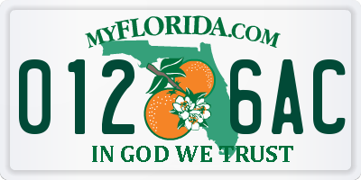 FL license plate 0126AC