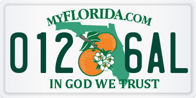 FL license plate 0126AL