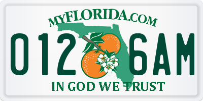 FL license plate 0126AM