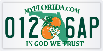 FL license plate 0126AP