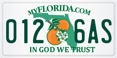 FL license plate 0126AS