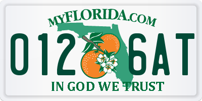FL license plate 0126AT