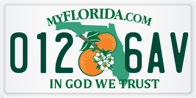 FL license plate 0126AV
