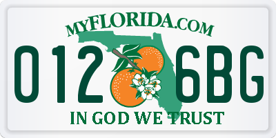 FL license plate 0126BG
