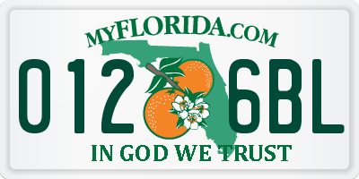 FL license plate 0126BL