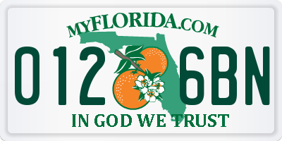 FL license plate 0126BN