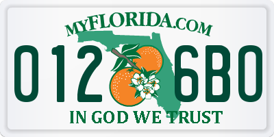 FL license plate 0126BO