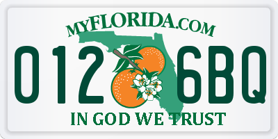 FL license plate 0126BQ