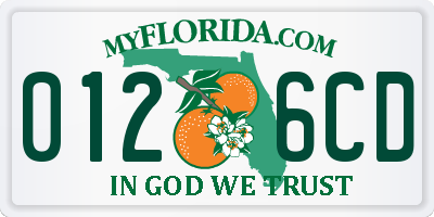 FL license plate 0126CD
