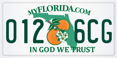 FL license plate 0126CG