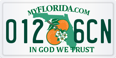 FL license plate 0126CN