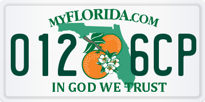 FL license plate 0126CP