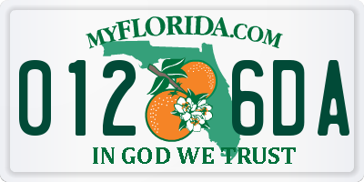 FL license plate 0126DA