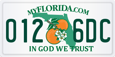 FL license plate 0126DC