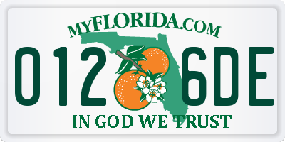 FL license plate 0126DE