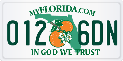 FL license plate 0126DN